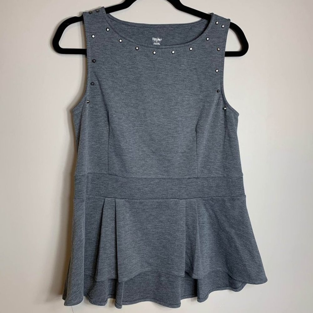 Mossimo Supply Co. Gray Tank Top with Stud Accents